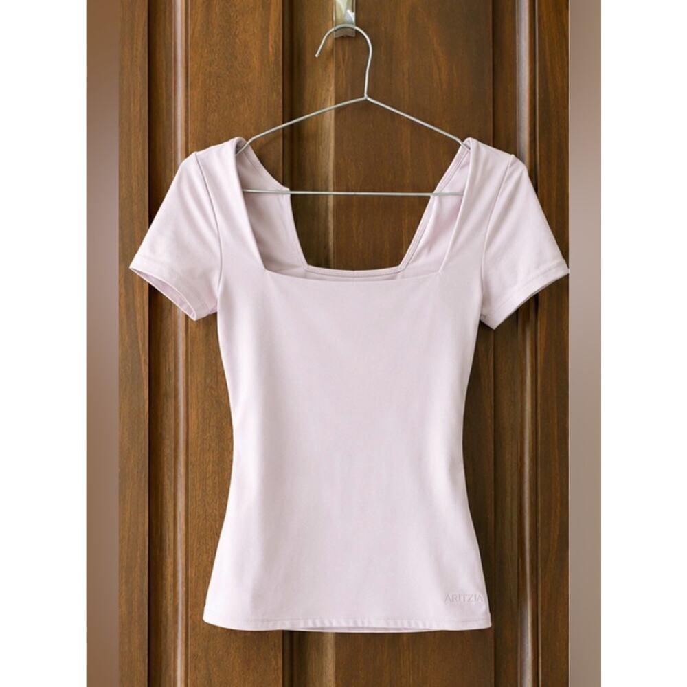 Aritzia Contour Square Neck Top Pink | Size Small - Picture 5 of 5